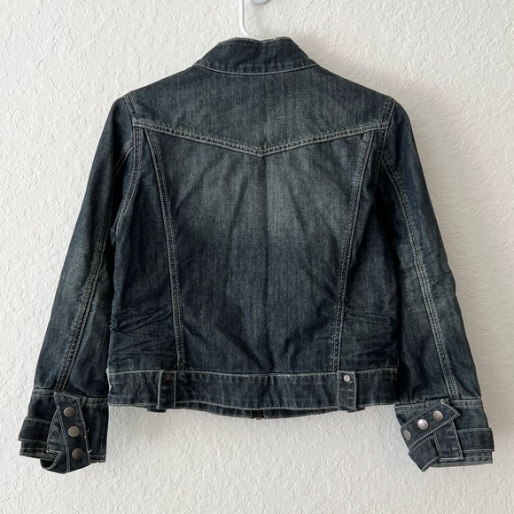 dELiA*s Dark Wash Denim Cropped Jean Jacket Size Large - Picture 2 of 6
